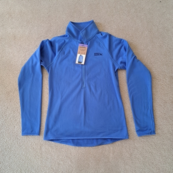 Eddie Bauer Activator Grid Fleece Half Zip Pullover Blue Women's XS Active Top - Picture 16 of 16